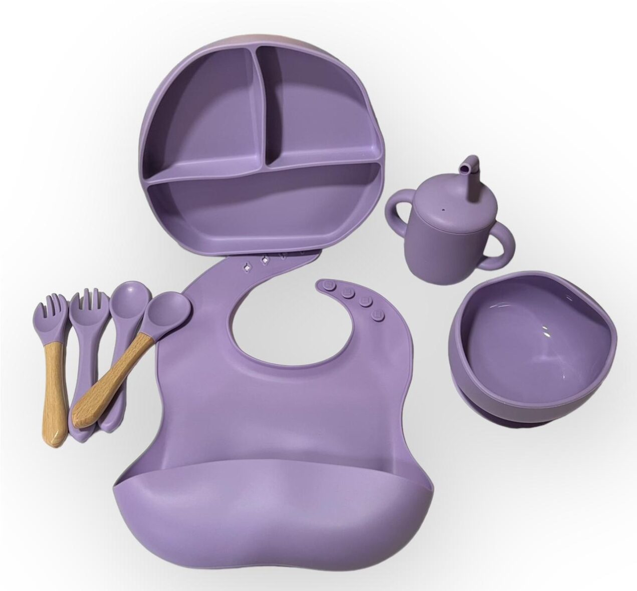 Set Vajilla Silicona Para Bebés De 8 Piezas