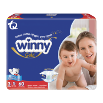 Pañales Winny Ultratrim Gold etapa 3 x 60und + toallitas x 10und