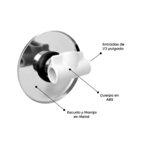 Registro Mezclador Monomando Abs Cromado Escudo Metalico